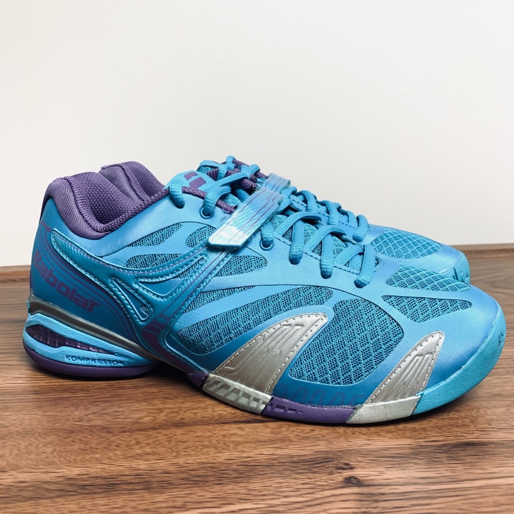 BABOLAT Propulse Light Blue & Purple Tennis Court Shoes [Womens US 8]